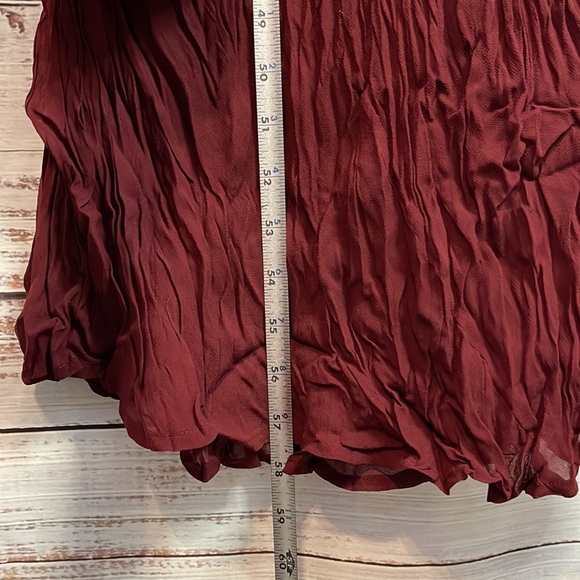 Wine Color Bodycon Crushed Fabric Maxi Dress | Size 12 - Picture 5 of 12